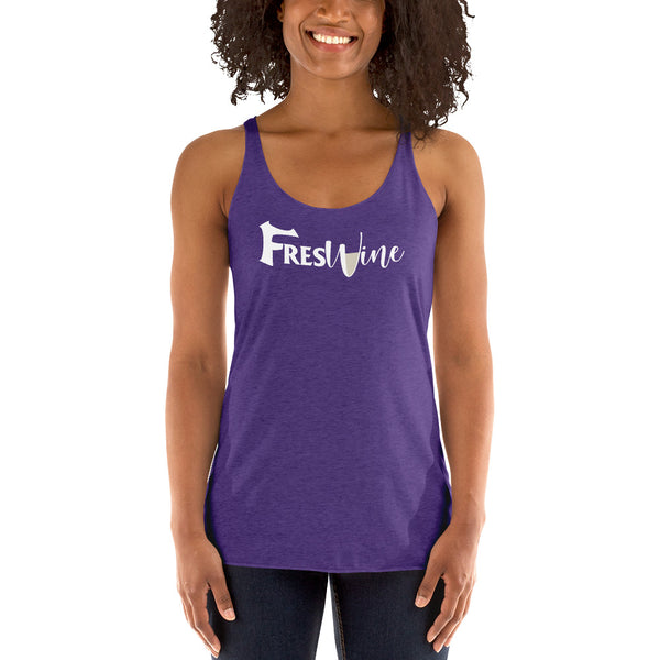 FresWine White Women's Racerback Tank