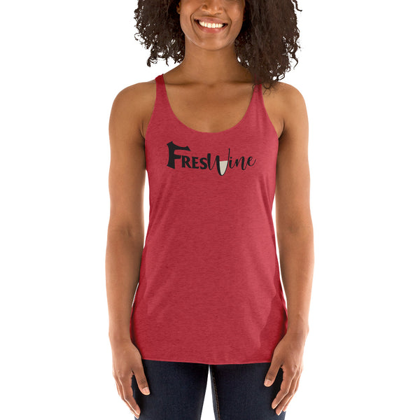 FresWine White Women's Racerback Tank