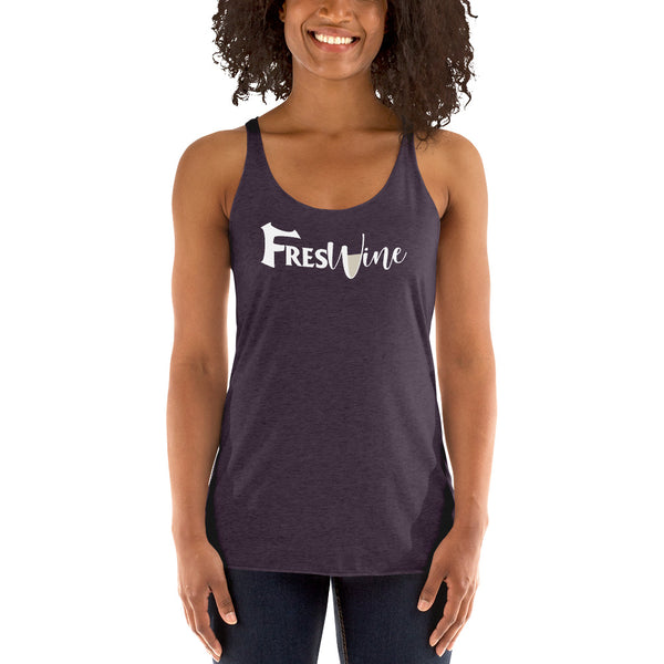 FresWine White Women's Racerback Tank