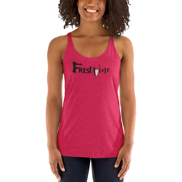 FresWine White Women's Racerback Tank