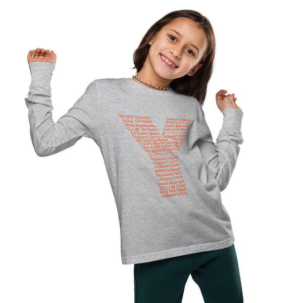 Go Giants Language Youth long sleeve tee