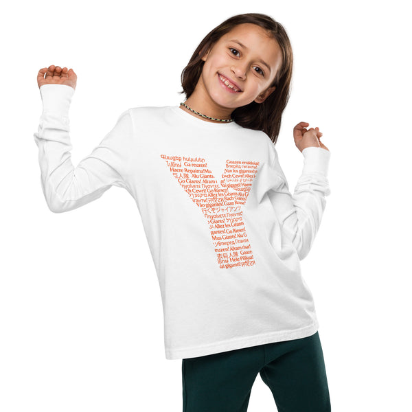 Go Giants Language Youth long sleeve tee